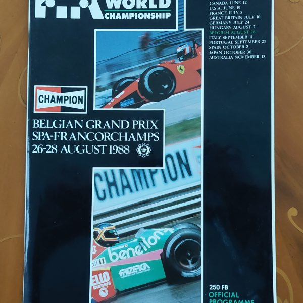 1988 Belgian GP Formula 1 Race Programme