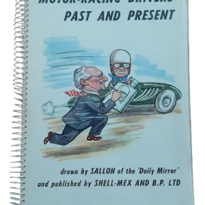 MOTOR RACING DRIVERS PAST AND PRESENT BOOK DRAWING BY SALLON