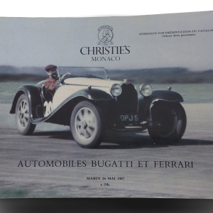 CHRISTIE'S MONACO - AUTOMOBILES BUGATTI ET FERRARI - MARDI 26 MAI 1987